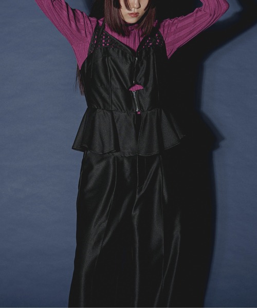 「Ezick」 タートルネックニット FREE チャコールグレー レディース_画像3