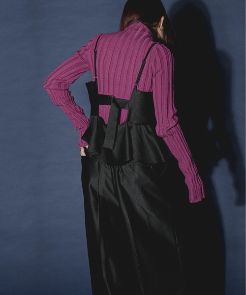 「Ezick」 タートルネックニット FREE チャコールグレー レディース_画像4