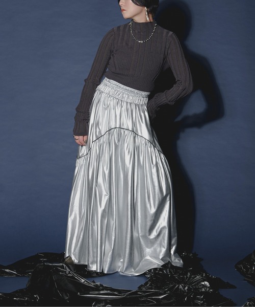 「Ezick」 タートルネックニット FREE チャコールグレー レディース_画像6