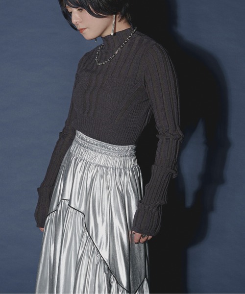 「Ezick」 タートルネックニット FREE チャコールグレー レディース_画像7