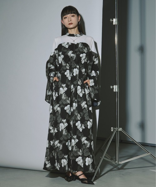 ワンピース erk Ezick ワンピース Assorted sheer docking フラワーワンピース