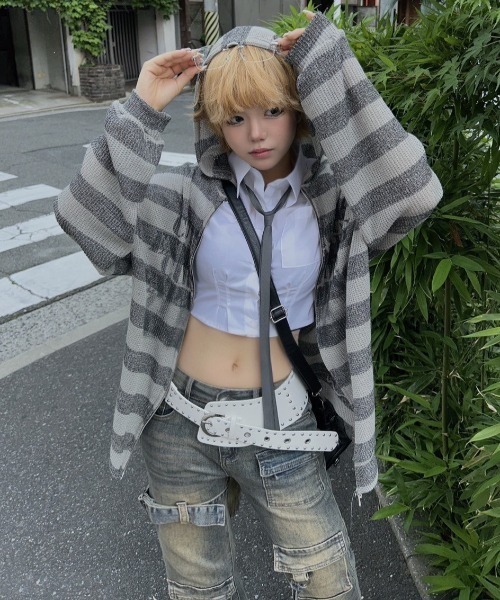 XU メッシュトップス ダブルジップパーカー　ユニセックス XU】mesh zip hoodie / 【エックスユー】メッシュジップパーカー