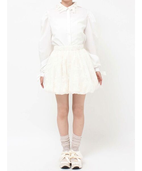 【美品】merry jenny レース スカート ホワイト merry jenny（メリージェニー） スカート レースバルーンミニスカート