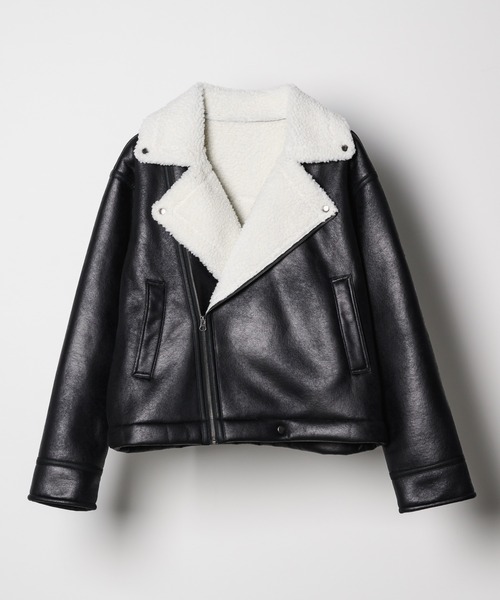 フェイクムートンダブルライダース ZARA ダブルライダースジャケット