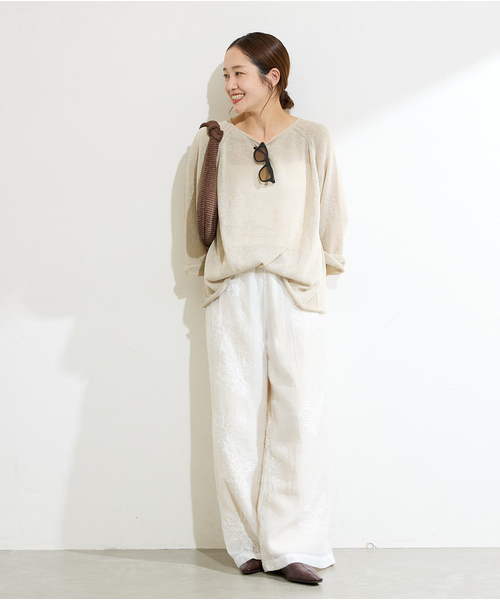 JOURNAL STANDARD ペーパーヤーンサマーニットプルオーバー 美品 JOURNAL STANDARD｜ペーパーヤーンサマーニットプルオーバー