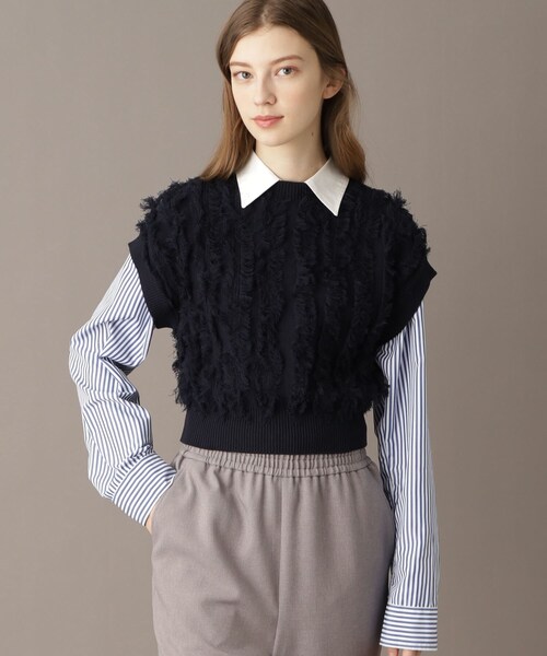 「DRESSTERIOR」 ニットベスト 38 ネイビー レディース