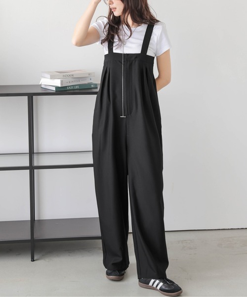 Lajour サロペット オーバーオール 「日本製」タックデザイン