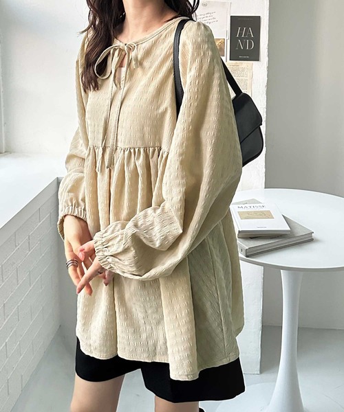 「GeeRA」 長袖チュニック MEDIUM ブラック レディース