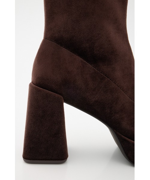 週末まで価格！MOUSSY STRETCH BLOCK HEEL ブーツSサイズ MOUSSY | 【ViVi掲載】STRETCH BLOCK HEEL ブーツ (ブーツ ) |SHEL