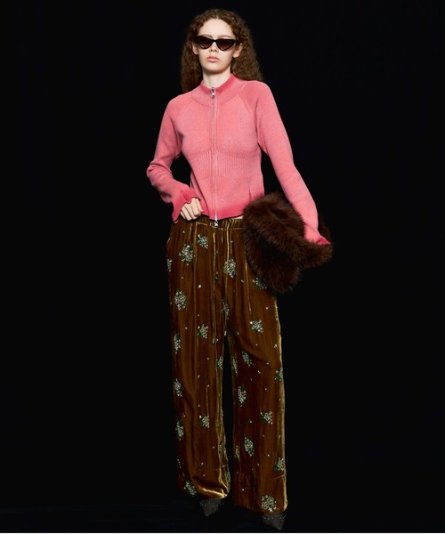 パンツ maison special Beads Velor Pants MAISON SPECIAL（メゾンスペシャル） パンツ Beads Flower Embroidery