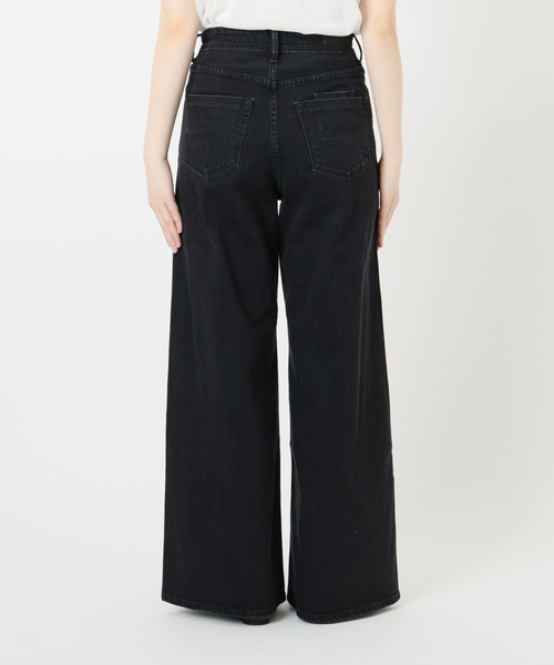 ヤヌーク　ワイドフレア　YANUK デニムパンツ　ブラック25 完売品 IENA ジーンズ デニム デニムパンツ YANUK/ヤヌーク 別注 Wide