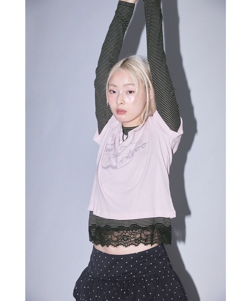 Heart Tattoo tシャツ Rhinestone Logo T-Shirt ＆ Long Sleeve Tee