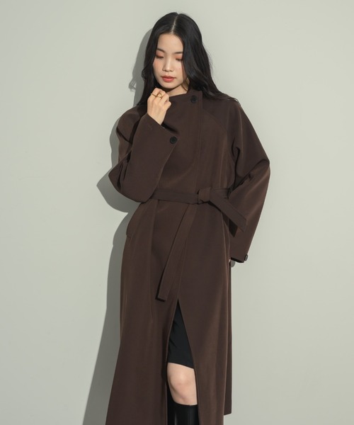 NEUNA（ヌナ） ノーカラーコート コート ドレープロングコート