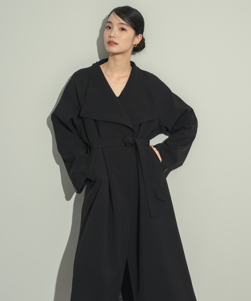 NEUNA（ヌナ） ノーカラーコート コート ドレープロングコート