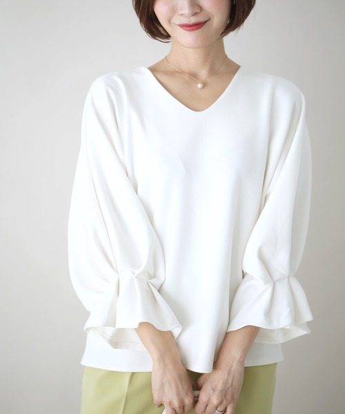 Ehre style（エーレスタイル） tシャツ 楽きれい！袖フリルトップス