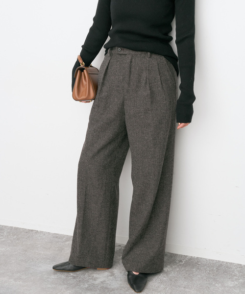 Spick＆Span（スピック アンド スパン） パンツ ツイードタックパンツ