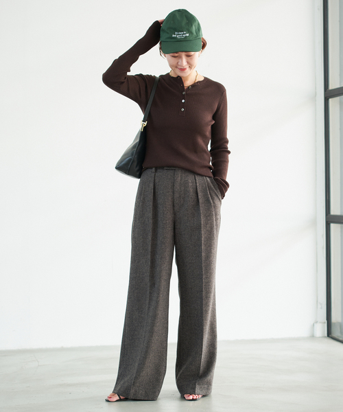 パンツ Spick &span Spick＆Span（スピック アンド スパン） パンツ ツイードタックパンツ