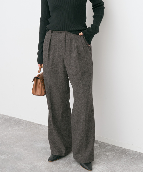 Spick＆Span（スピック アンド スパン） パンツ ツイードタックパンツ