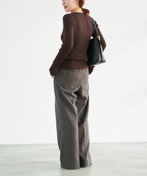 Spick＆Span（スピック アンド スパン） パンツ ツイードタックパンツ