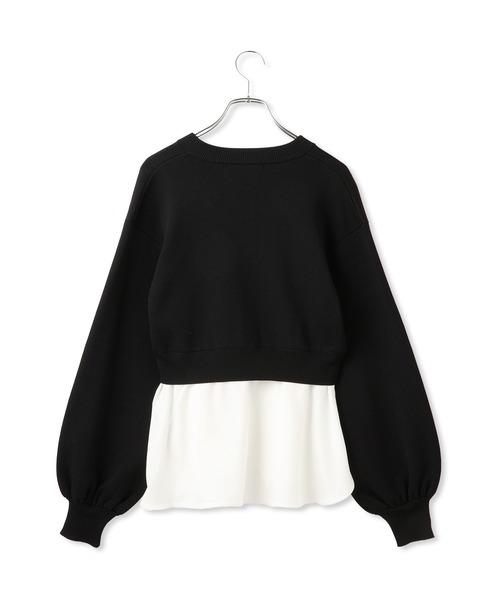 極美品アダムエロペ 長袖トップス サステナブル フレア シャツコンビカーディガン ADAM ET ROPE'（アダムエロペ） カーディガン 「サステナブル」フレア