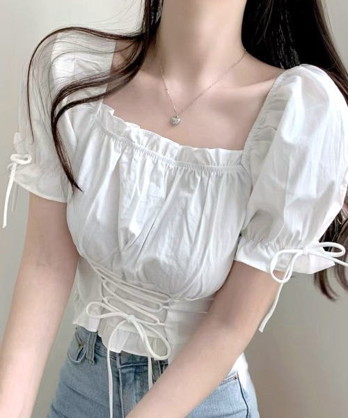 「Riff」 半袖ブラウス FREE ピンク レディース_画像2