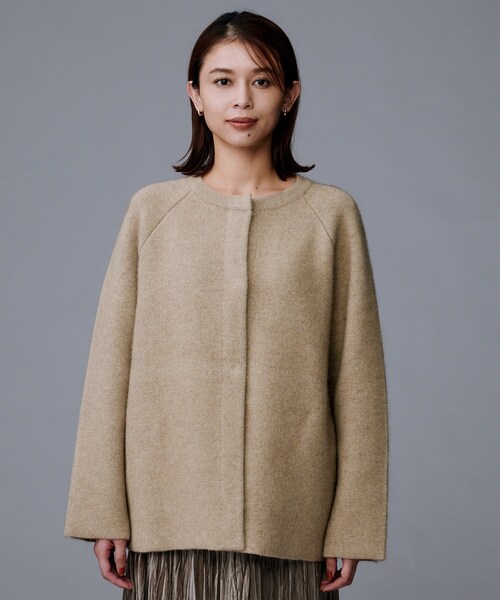 Vネック ニットコート コーディガン カーディガン ミドル丈 UNTITLED（アンタイトル） カーディガン 「軽アウター/ミドル丈