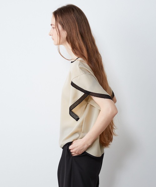 「LE SOUK HOLIDAY」 半袖ブラウス L ベージュ レディース_画像5