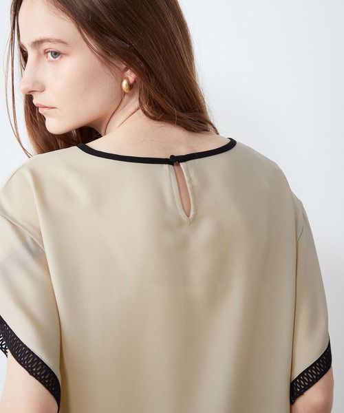 「LE SOUK HOLIDAY」 半袖ブラウス L ベージュ レディース_画像8