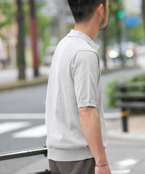 「URBAN RESEARCH ROSSO MEN」 半袖ニット MEDIUM チャコールグレー メンズ_画像5