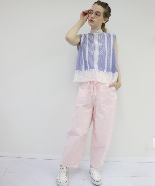 「haupia」 ノースリーブブラウス MEDIUM オフホワイト レディース_画像9