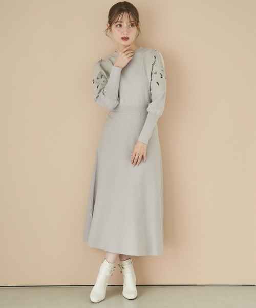 「NOELA」 ニットワンピース フリー ネイビー レディース_画像2