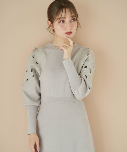 「NOELA」 ニットワンピース フリー ネイビー レディース_画像5
