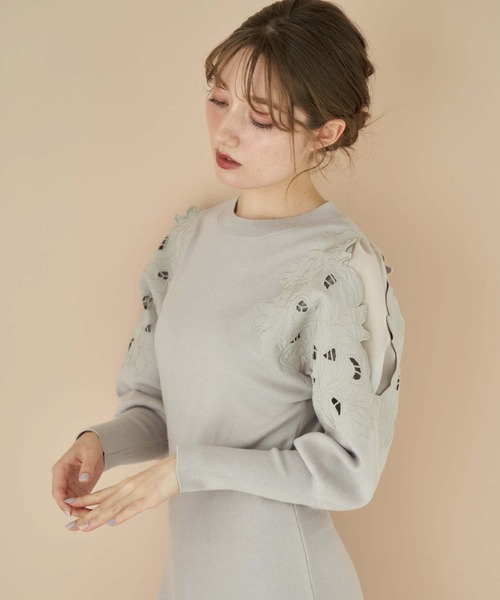 「NOELA」 ニットワンピース フリー ネイビー レディース_画像6