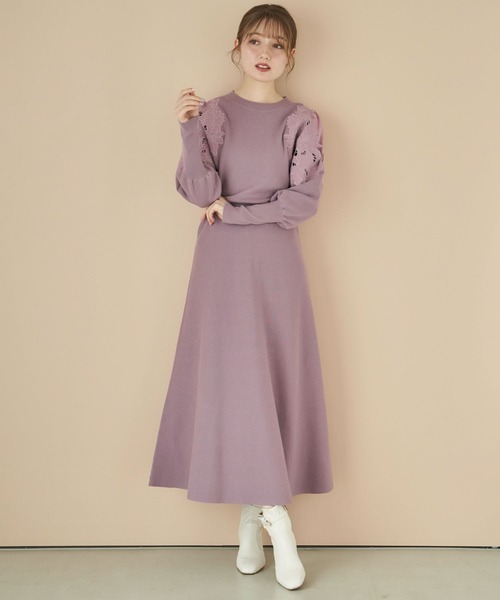 「NOELA」 ニットワンピース フリー ネイビー レディース_画像7