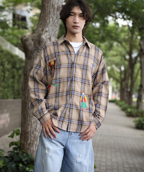 希少 80s オールドバーバリー ホースロゴ刺繍 ノバチェックシャツ L BURBERRY BLUE LABEL バーバリー ノバチェック ホースロゴ 半袖 長袖