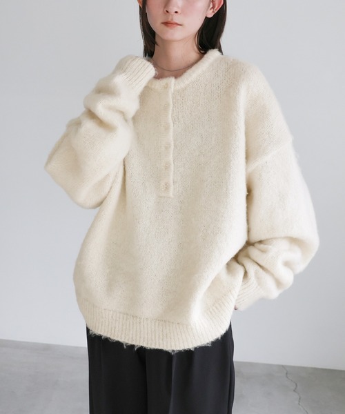 select MOCA（セレクトモカ） ニット セーター ウールタッチヘンリー