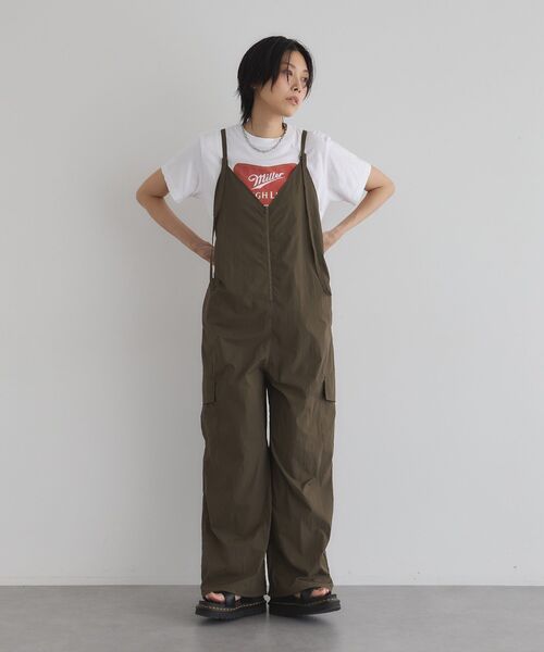 サロペット オーバーオール フロントファスナーオールインワン