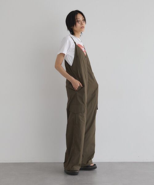 サロペット オーバーオール フロントファスナーオールインワン