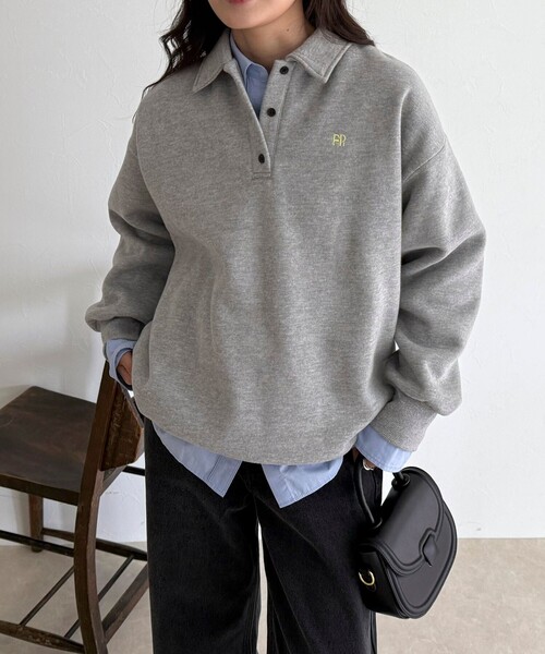 fredy emue（フレディエミュ） トレーナー スウェット FR刺繍衿付き