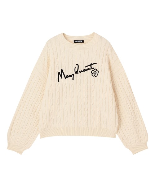 MARY QUANT マリークワント/サインロゴケーブルプルオーバー/Sランク/71【中古】 サインロゴケーブル プルオーバー（ニット/セーター）｜MARY QUANT