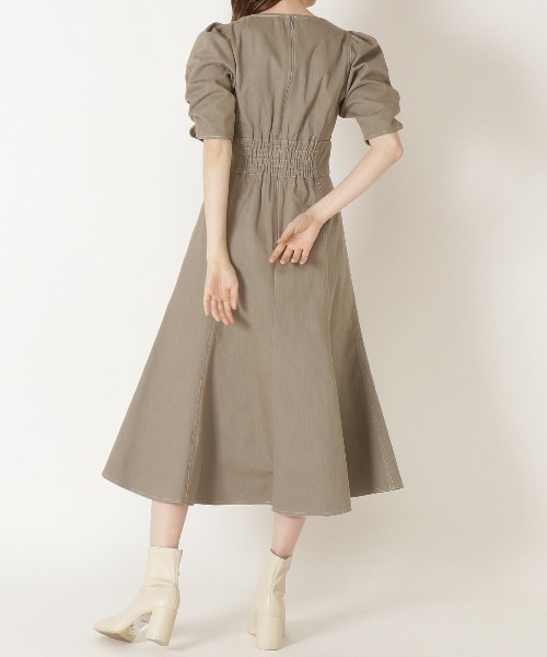 「WILLSELECTION」 半袖ワンピース MEDIUM カーキ レディースの画像
