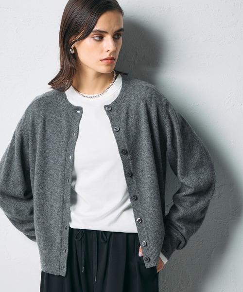 N.O.R.C カーディガン 「CASHMERE100%」カシミヤクルーネックニット