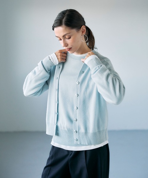 N.O.R.C カーディガン 「CASHMERE100%」カシミヤクルーネックニット