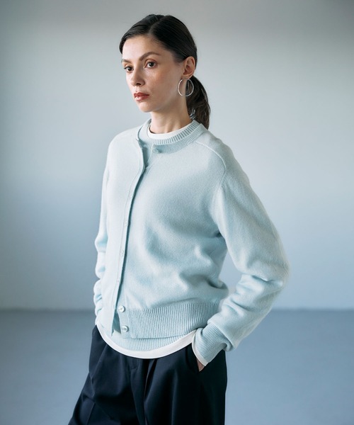 N.O.R.C カーディガン 「CASHMERE100%」カシミヤクルーネックニット