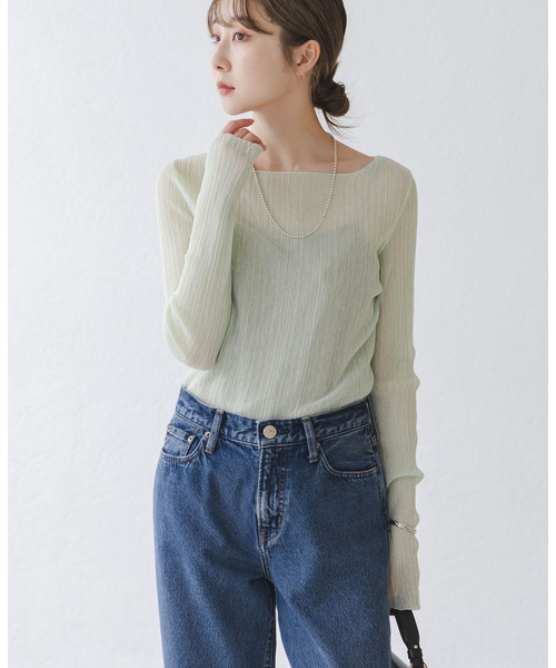 NOBLE（ノーブル） ニット セーター 「WEB限定カラー」シアー