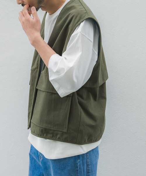 「coca（coca）」 ベスト M カーキ メンズ_画像5