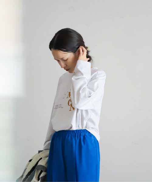 「FIL DE FER」 長袖カットソー FREE ネイビー レディース_画像4