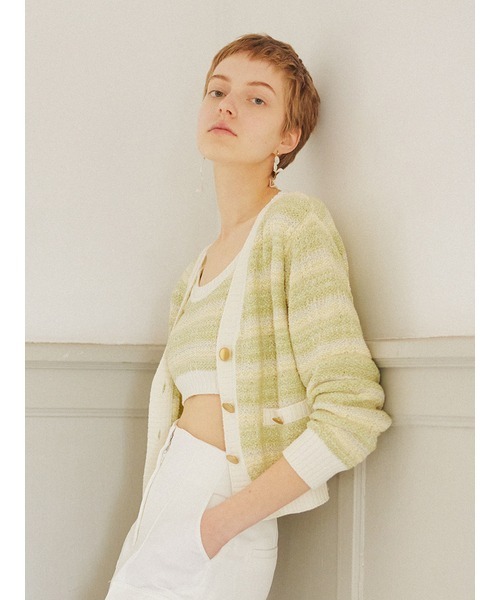 LILY BROWN（リリーブラウン） ニットカーディガン FREE グリーン