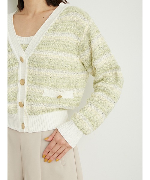 Lily様　ニットカーディガン　サイズフリー LILY BROWN（リリーブラウン） ニットカーディガン FREE グリーン