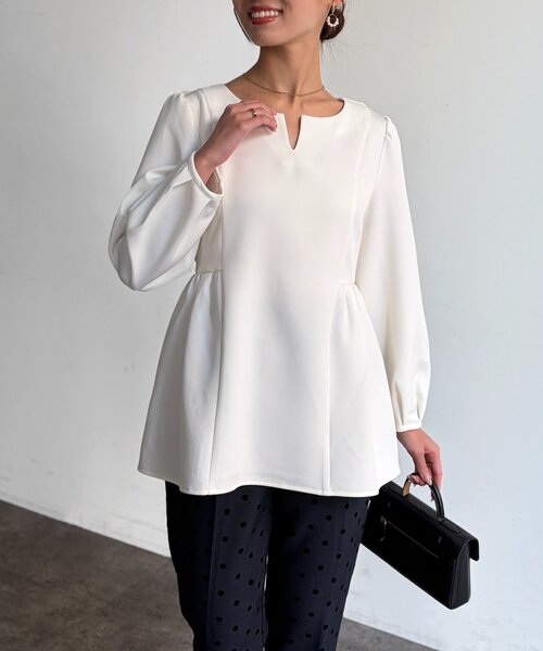 Chez toi（シェトワ） ブラウス シャツ 「セレモニー対応可」ペプラム
